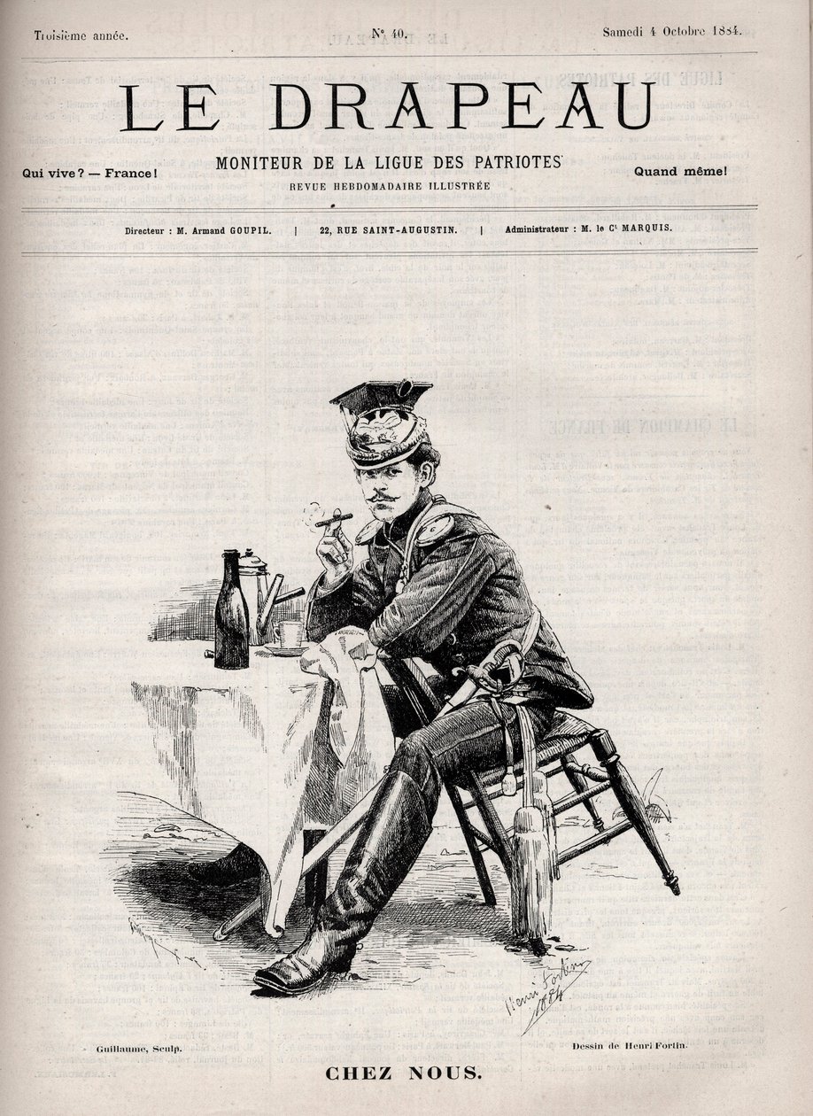 Chez Nus - couverture de "Le Drapeau - Moniteur de la Ligue des Patriotes" - 4 octobre - French School