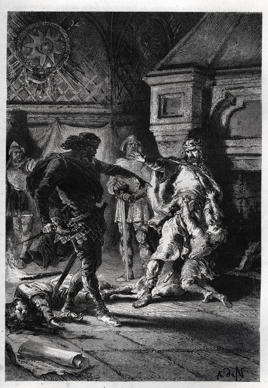 Childebert Ier (c498-558) au meurtre des héritiers de ses frères en 526 - Childebert Ier laisse Clotaire massacrer les enfants de leur frère Clodomir, roi d