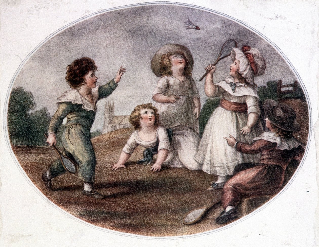 Enfants jouant au jeu de la roue (aujourd