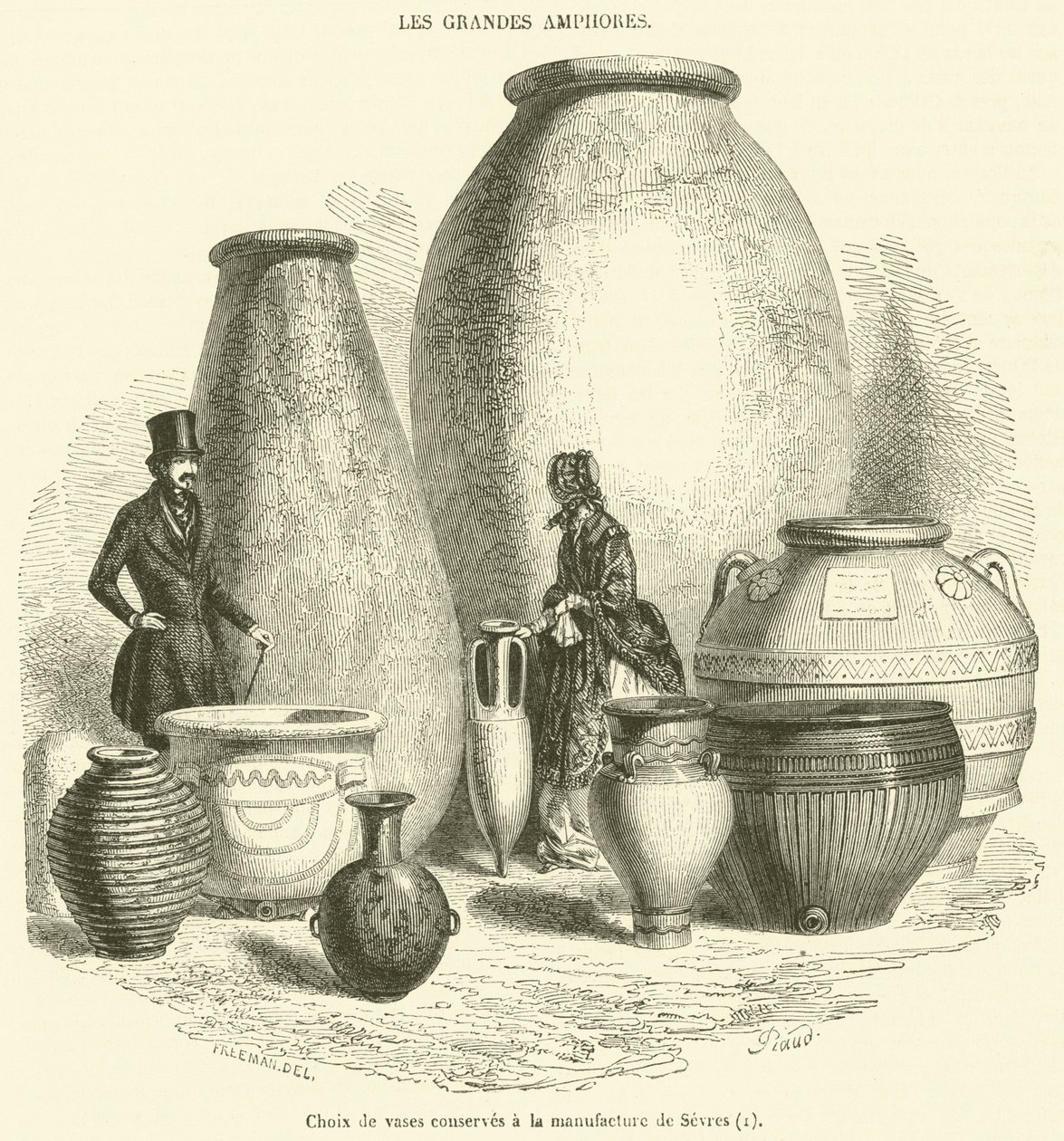 Choix de vases conserves a la manufacture de Sevres (engraving) - French School