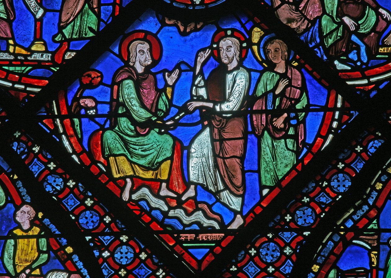 Christ donne à Saint Jacques son bâton d