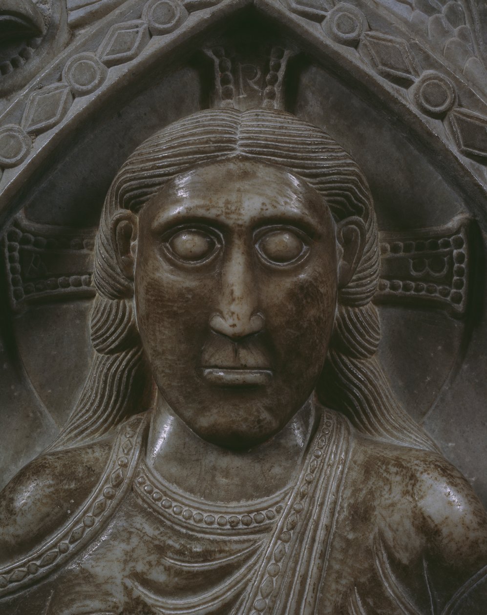 Christ en majesté (détail du visage) - French School