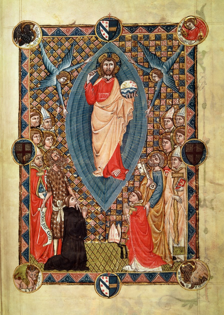 Christ en majesté avec des saints, du Pontifical de l