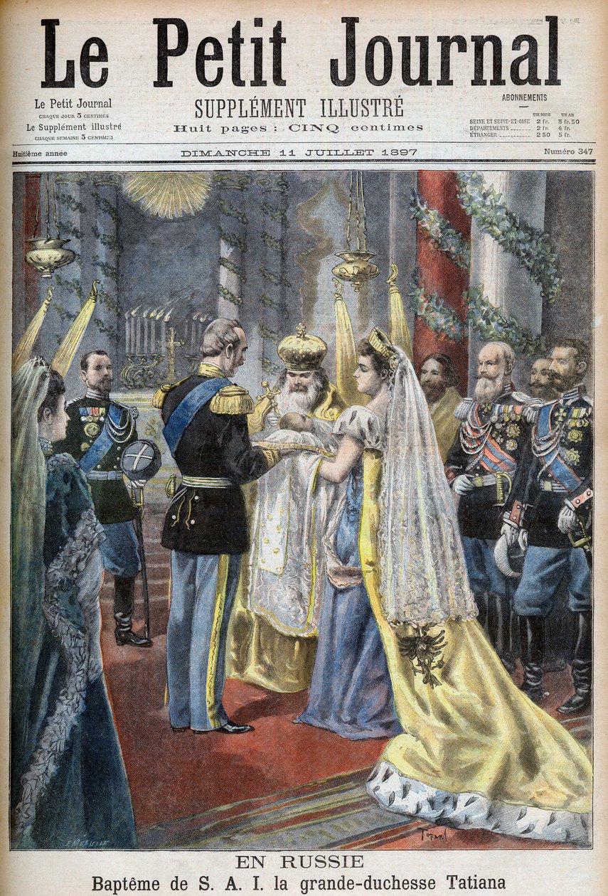 Baptême de la Grande-Duchesse Tatiana de Russie, illustration pour Le Petit Journal - French School