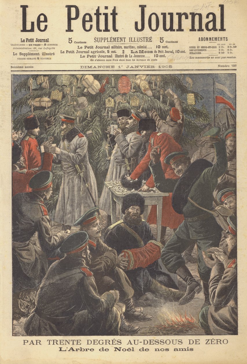 Noël en Russie (lithographie couleur) - French School