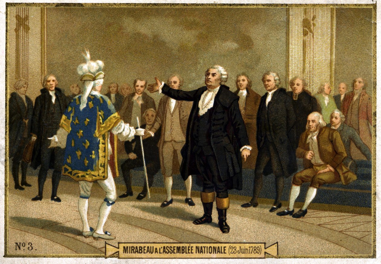 Chromolithographie représentant Honoré Gabriel Riqueti, Comte de Mirabeau (1749-1791) à l