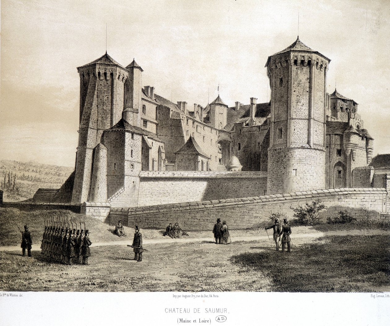 Château de Saumur (Maine-et-Loire) - lithographie - French School