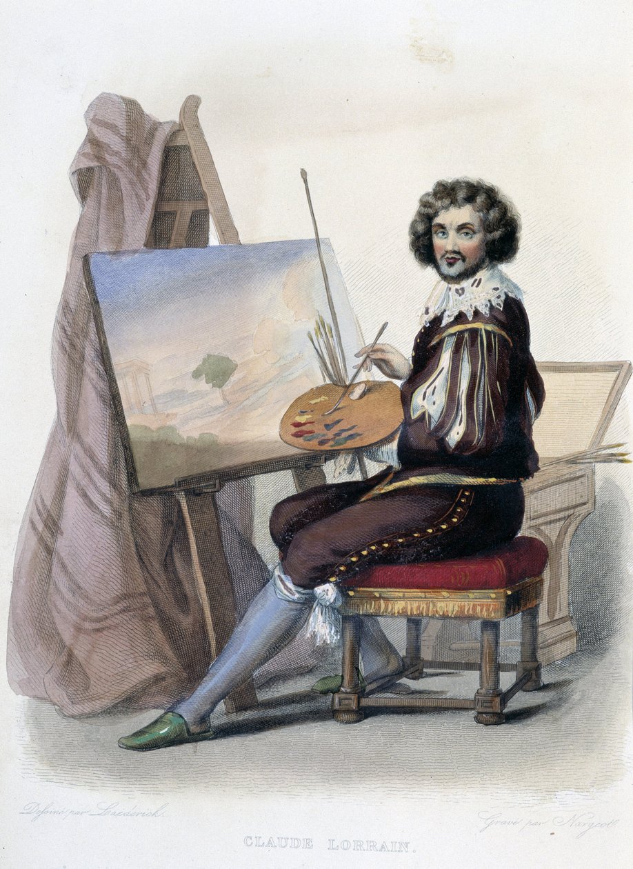 Claude Gellée dit Lorrain (1600-1682) peintre français - dans « Le Plutarque français », par Mennechet, Paris - French School