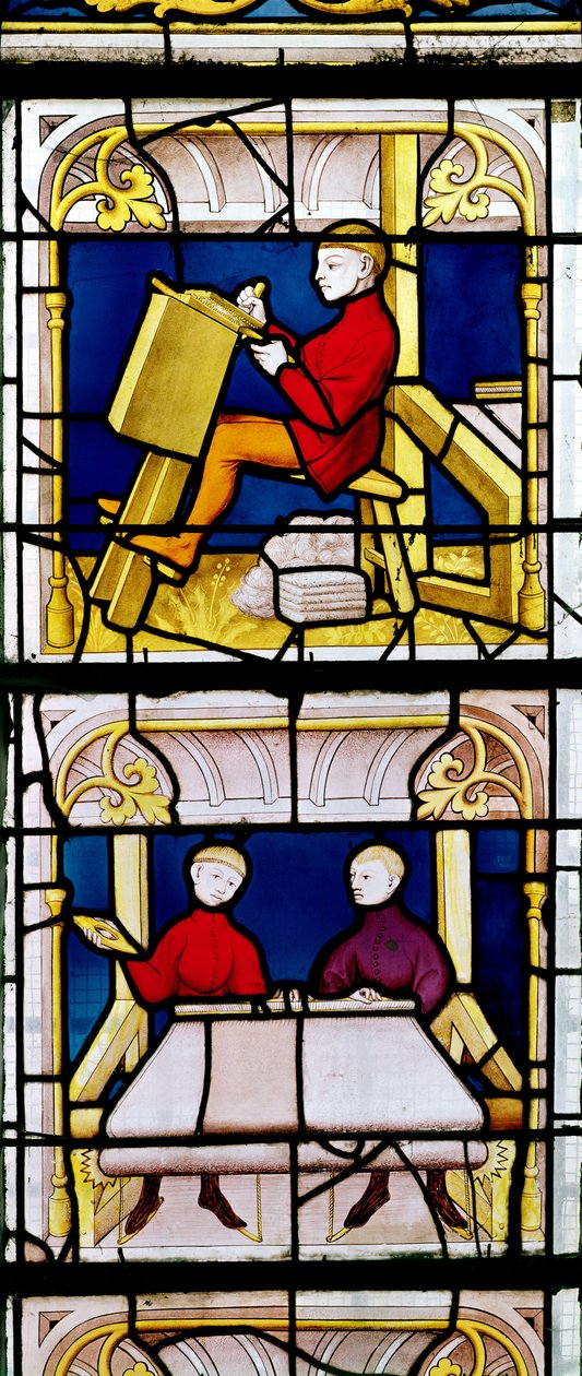 Fenêtre des marchands de tissus - French School
