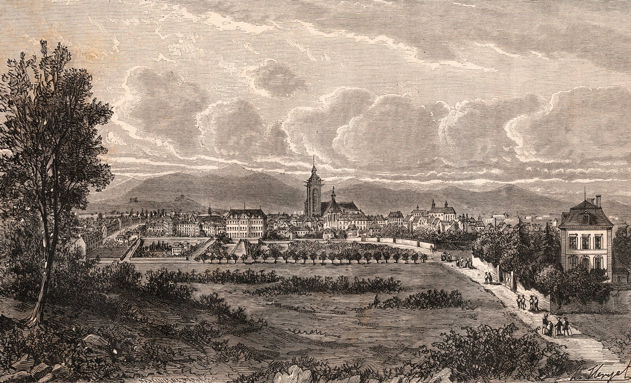 Colmar - Haut-Rhin, en Alsace - gravure dans « La France illustrée : géographie, histoire, administration statistique » par V.A. Malt-Brown. 1884 - French School