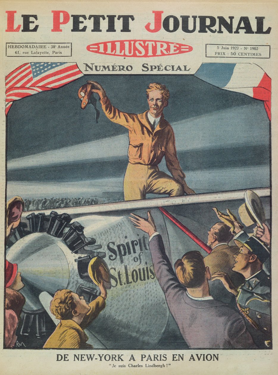 Colonel Charles Lindbergh (1902-74) à son arrivée à l