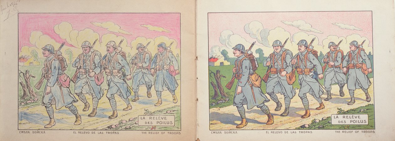 Livre de coloriage pour enfants, Le Secours des Poilus, 1917 - French School