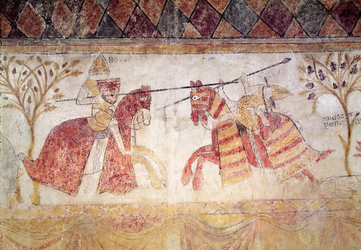 Combat entre un roi angevin et Manfred, roi de Sicile, après 1265 - French School