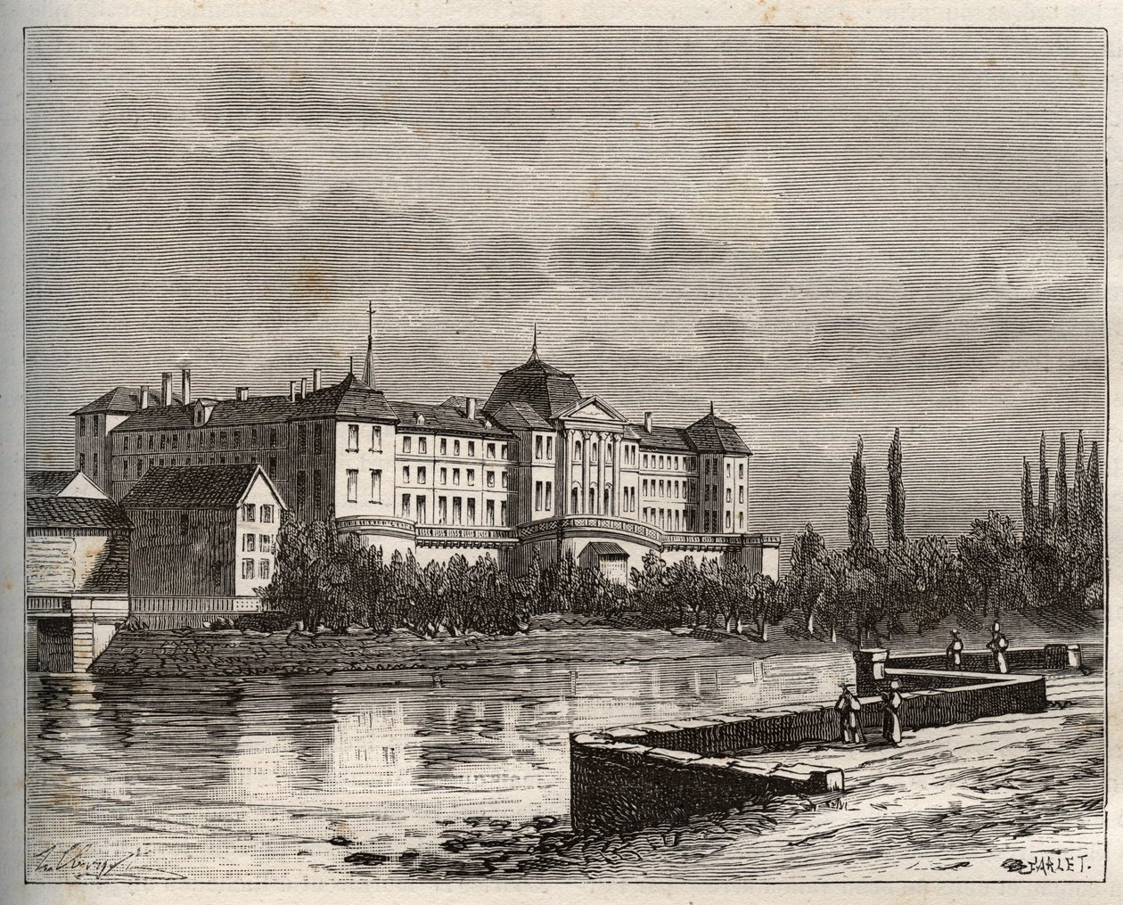 Commercy - La Meuse (55), Lorraine, France - gravure dans "La France illustrée" par V.A. Malt-Brown. 1884 - French School