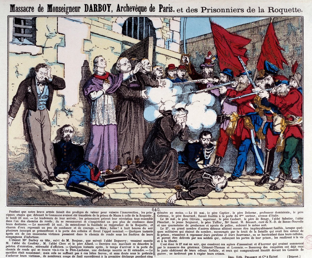 Commune de Paris : Massacre de Monseigneur Darboy (1813-1871), Archevêque de Paris, et des prisonniers de la Roquette le 24 mai - French School