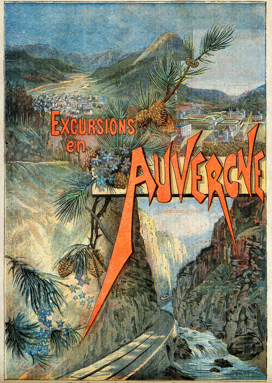 Compagnie du chemin de fer de Paris à Orléans (PO) - Excursion en Auvergne - Le Mont Dore. La Bourboule. Gorges de la Cère - French School