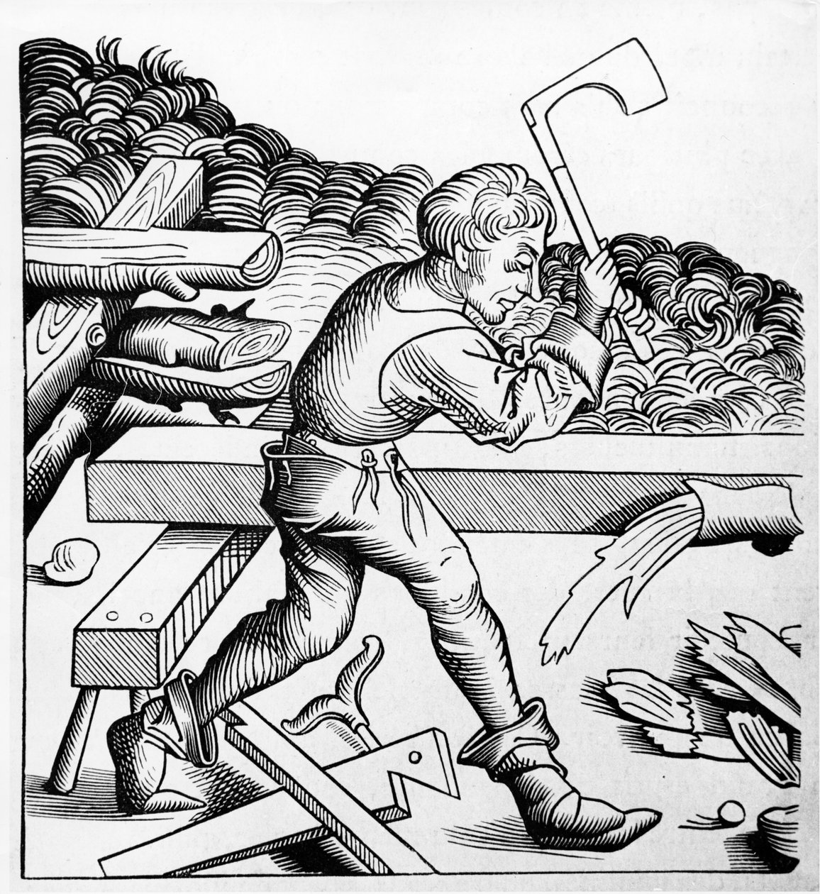 Compagnon du Devoir ou Compagnon de la grande hache, charpentier, fin du 15e siècle - French School