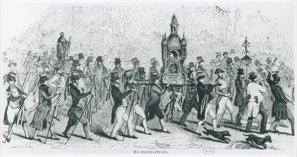 Compagnons du Tour de France célébrant, c. 1845 - French School