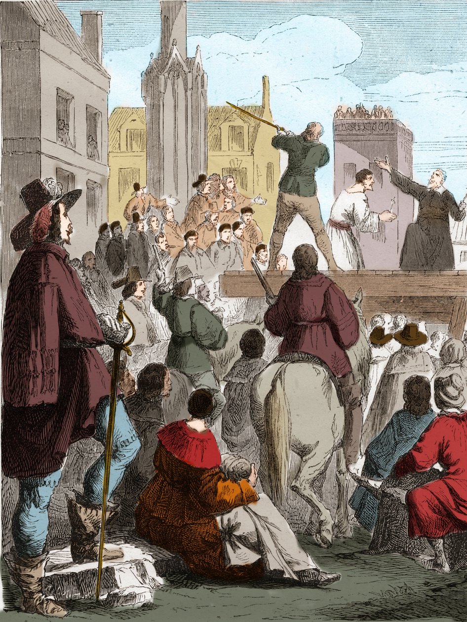 Conspiration de Chalais : Exécution de Henri de Talleyrand (1599-1626), Comte de Chalais, pour avoir conspiré contre Richelieu. Nantes - French School