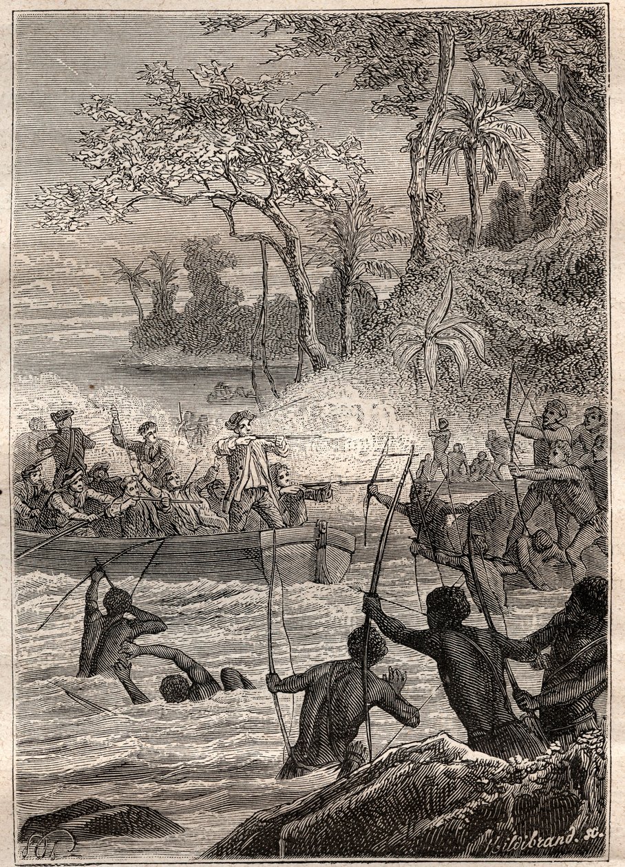 Continued with arrows: Voyage de Philip Carteret ou Philippe de Carteret (1733-1796) dans les îles de Santa Cruz, notamment sur l