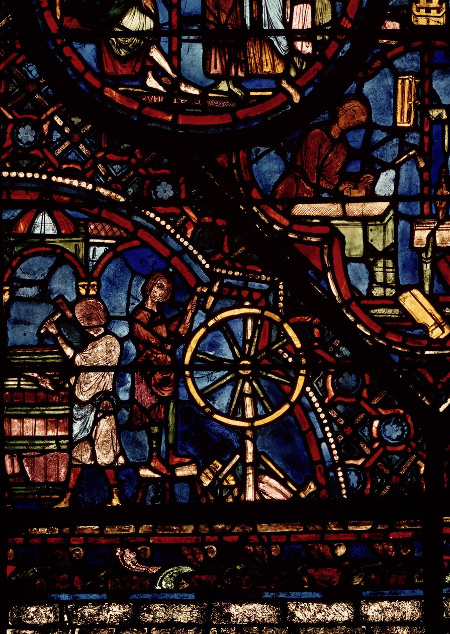 Tonneliers au travail, détail de la vie de Saint Julien l