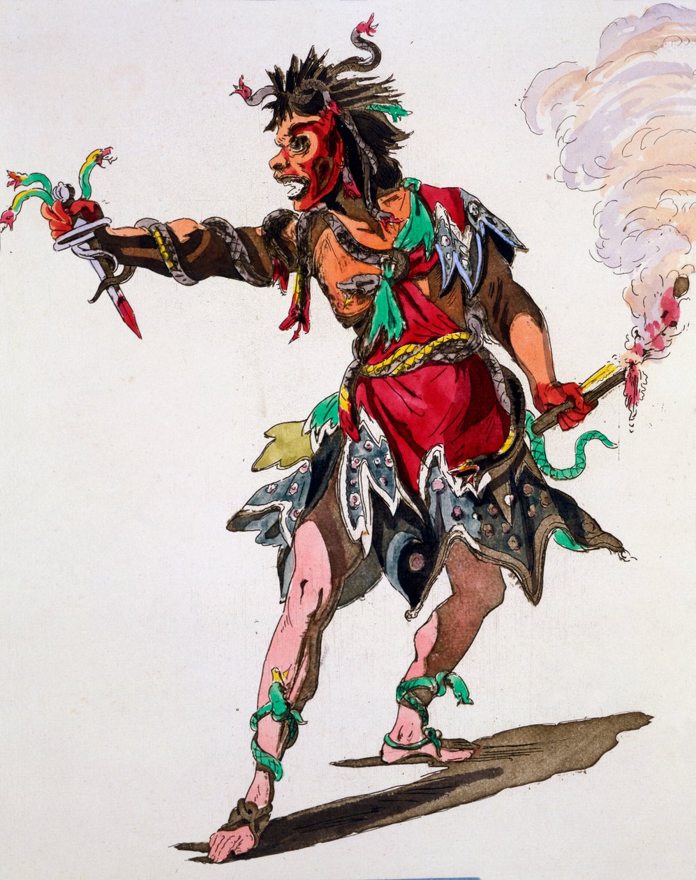 Conception de costume pour une Furie (gravure à la main) - French School
