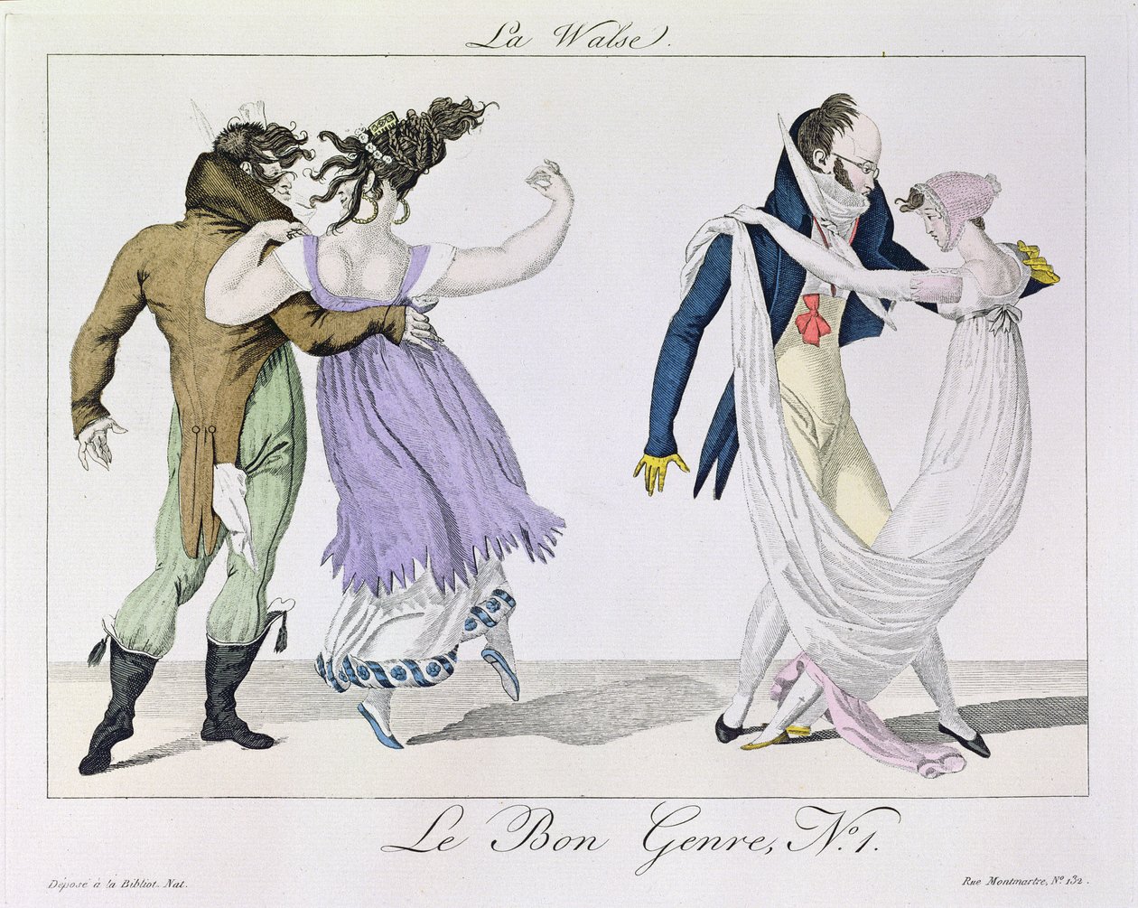 Couples dansant la valse, de Le Bon Genre, c.1810 - French School