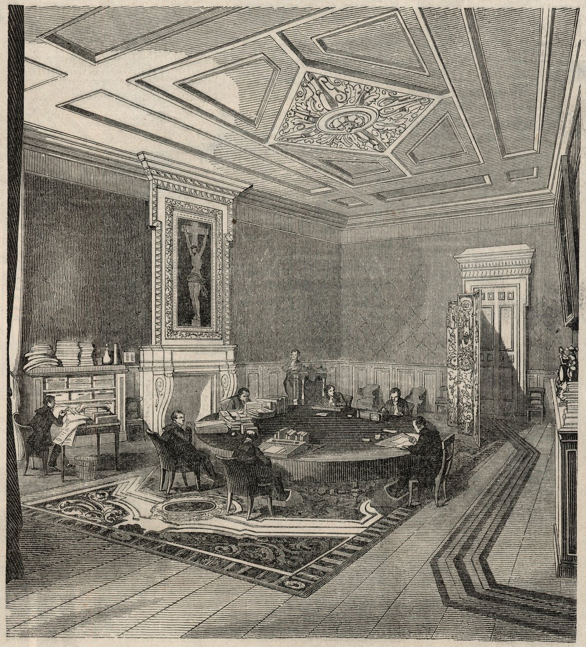Cour des comptes - salle des comités - Gravure dans « Tableau de Paris » par Edmond Texier 1852 - French School