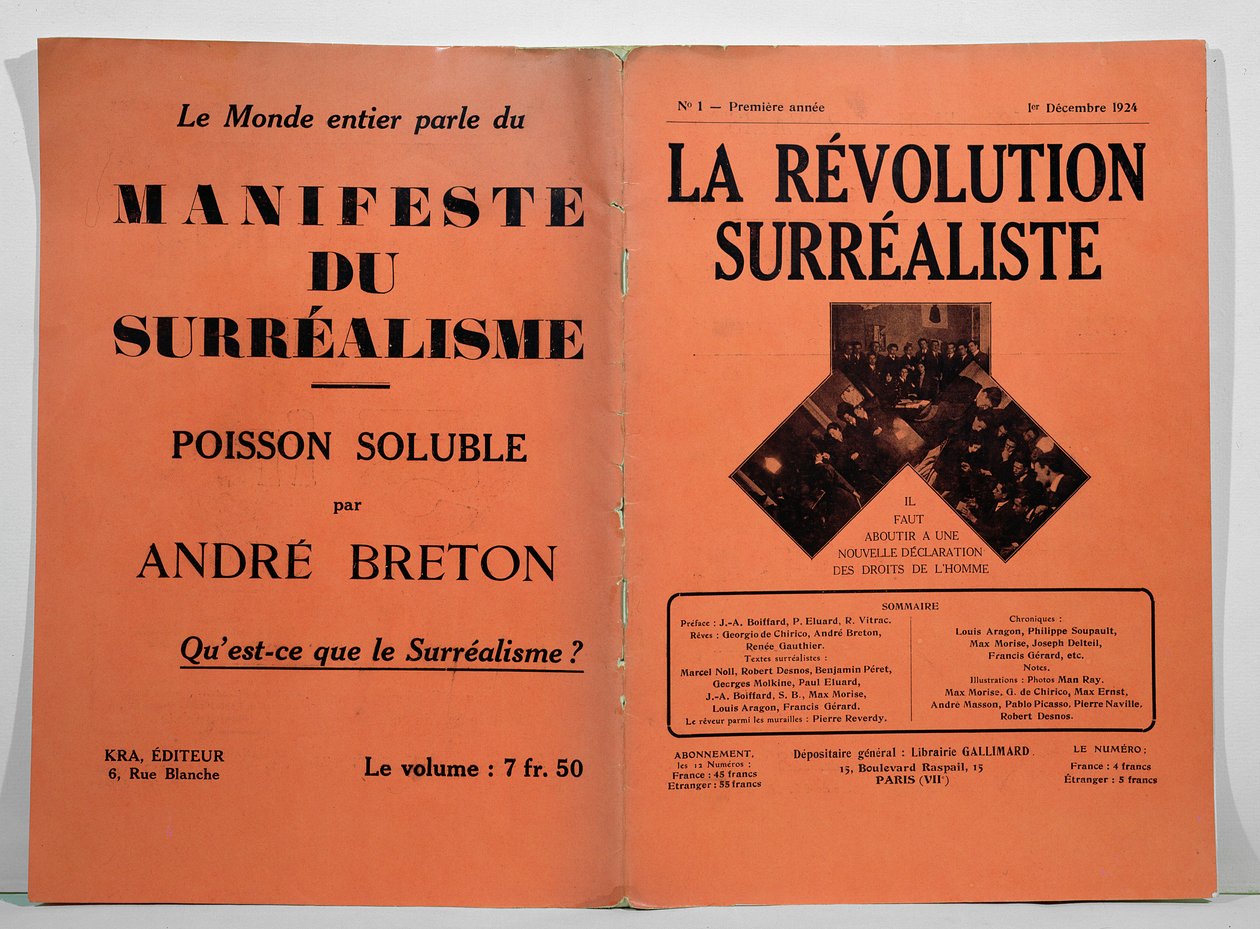 Couverture du premier numéro de La Révolution Surréaliste, 1er décembre 1924 - French School