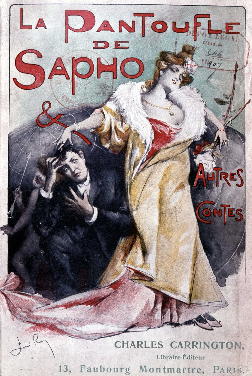 Couverture du roman populaire "Le soulier de Sapho et autres contes", éd. Carrington, Paris, fin 19e siècle - B.N. - French School