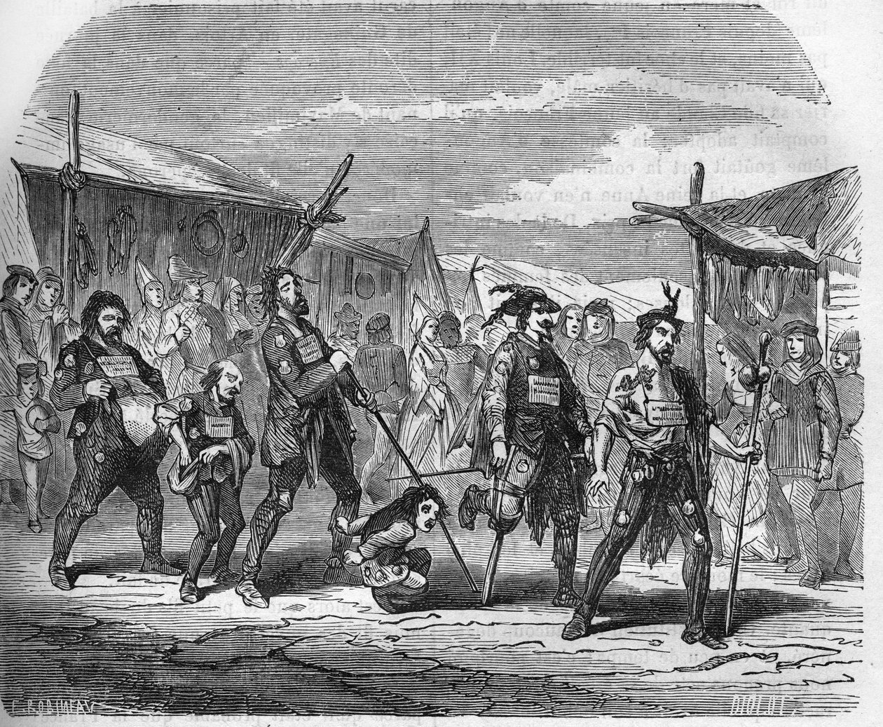 Criminalité au Moyen Âge : les Malandrins. Gravure dans « L