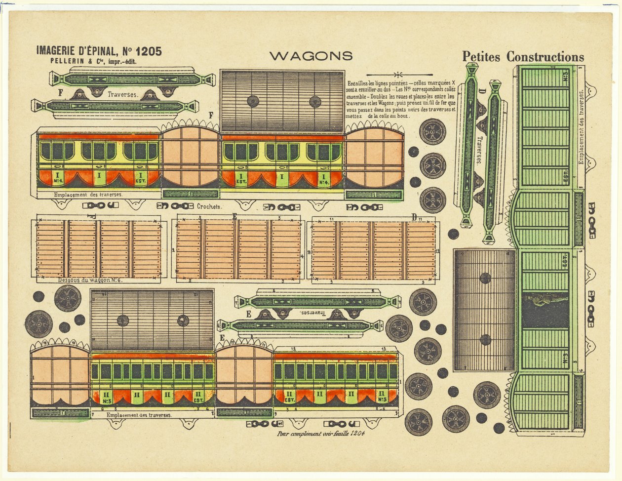 Dessins découpés pour wagons, c.1880 - French School