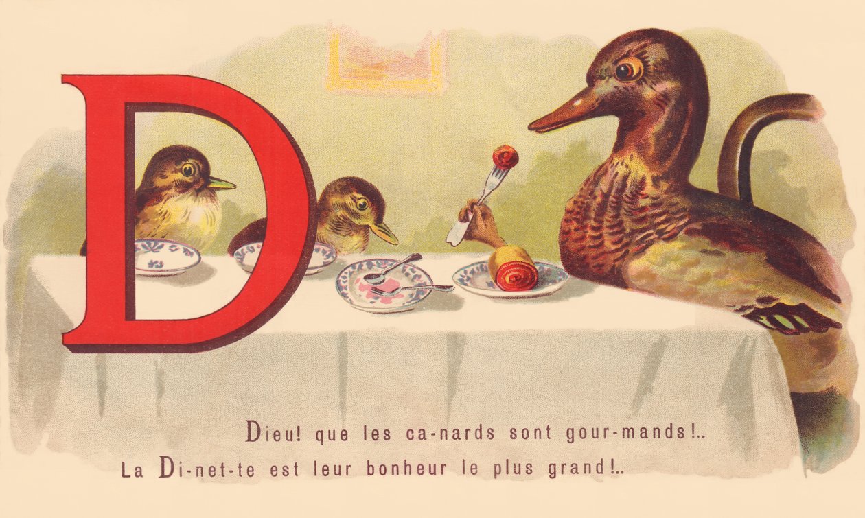 D : Dieu ! que les canards sont gourmands ! La dinette est leur plus grand bonheur ! - French School