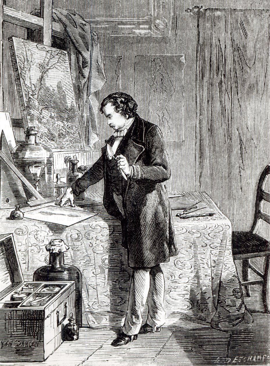Daguerre découvre la sensibilité à la lumière de l
