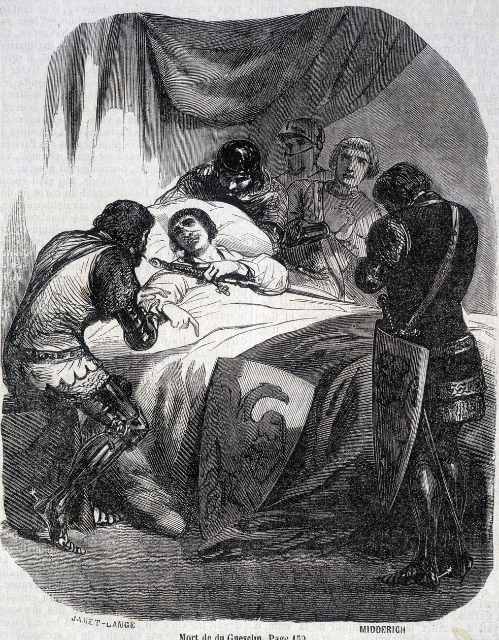 Mort de Du Guesclin en 1380 - dans « Histoire de France » par L.-P. Anquetil - French School
