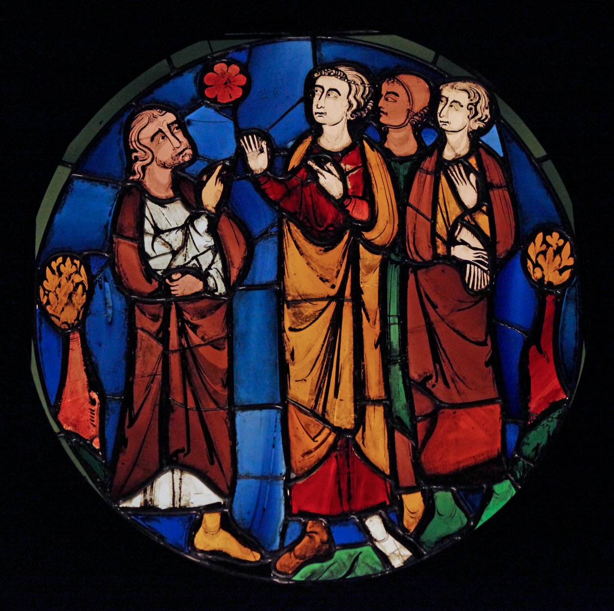 Job et ses fils, ex Sainte-Chapelle (Baie D, la fenêtre de Judith) - French School