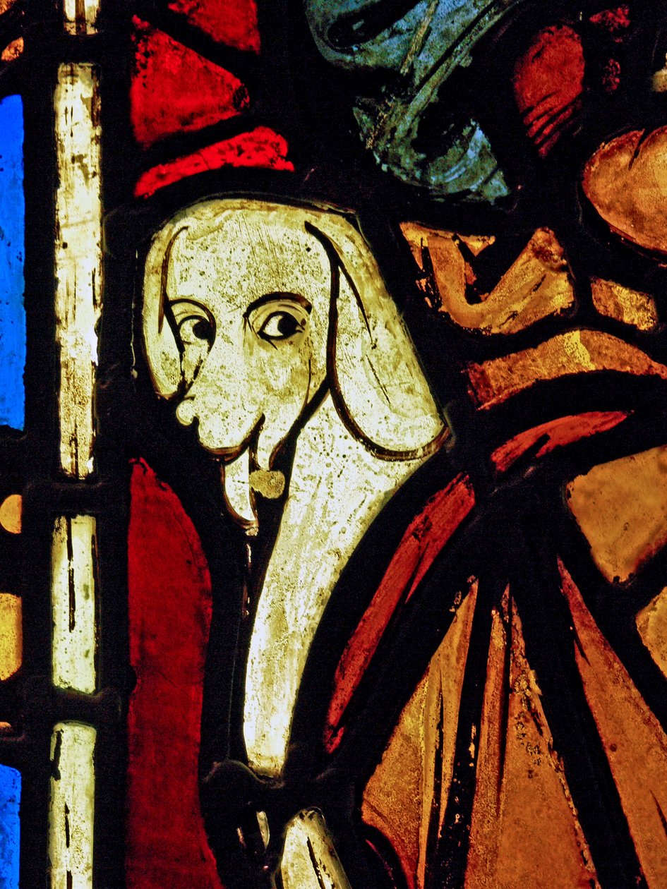 Un chien - dans le panneau de St Paul de la Chapelle du Château, Rouen? - French School