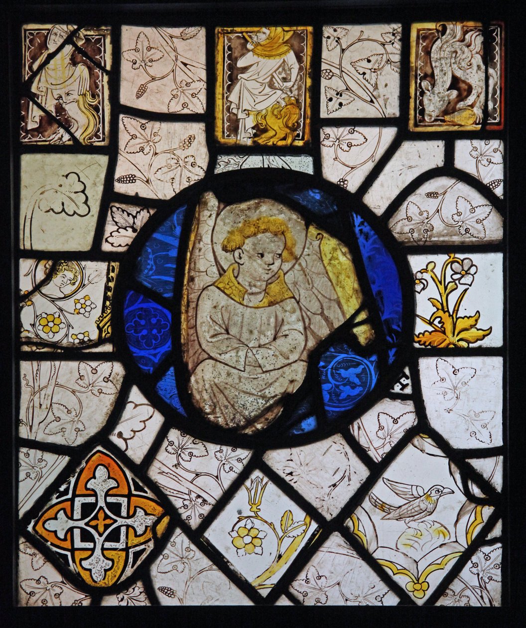 Grisaille avec grotesques et un ange; Normandie - French School