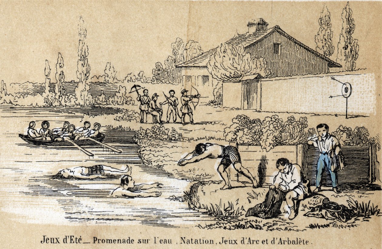 Description des loisirs et jeux des enfants : jeux en plein air en été et jeux d