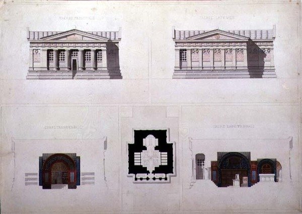 Design pour un mausolée de style néo-grec, vers 1835 - French School