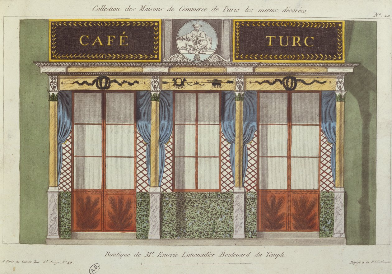 Projet pour la façade du Café Turc, d