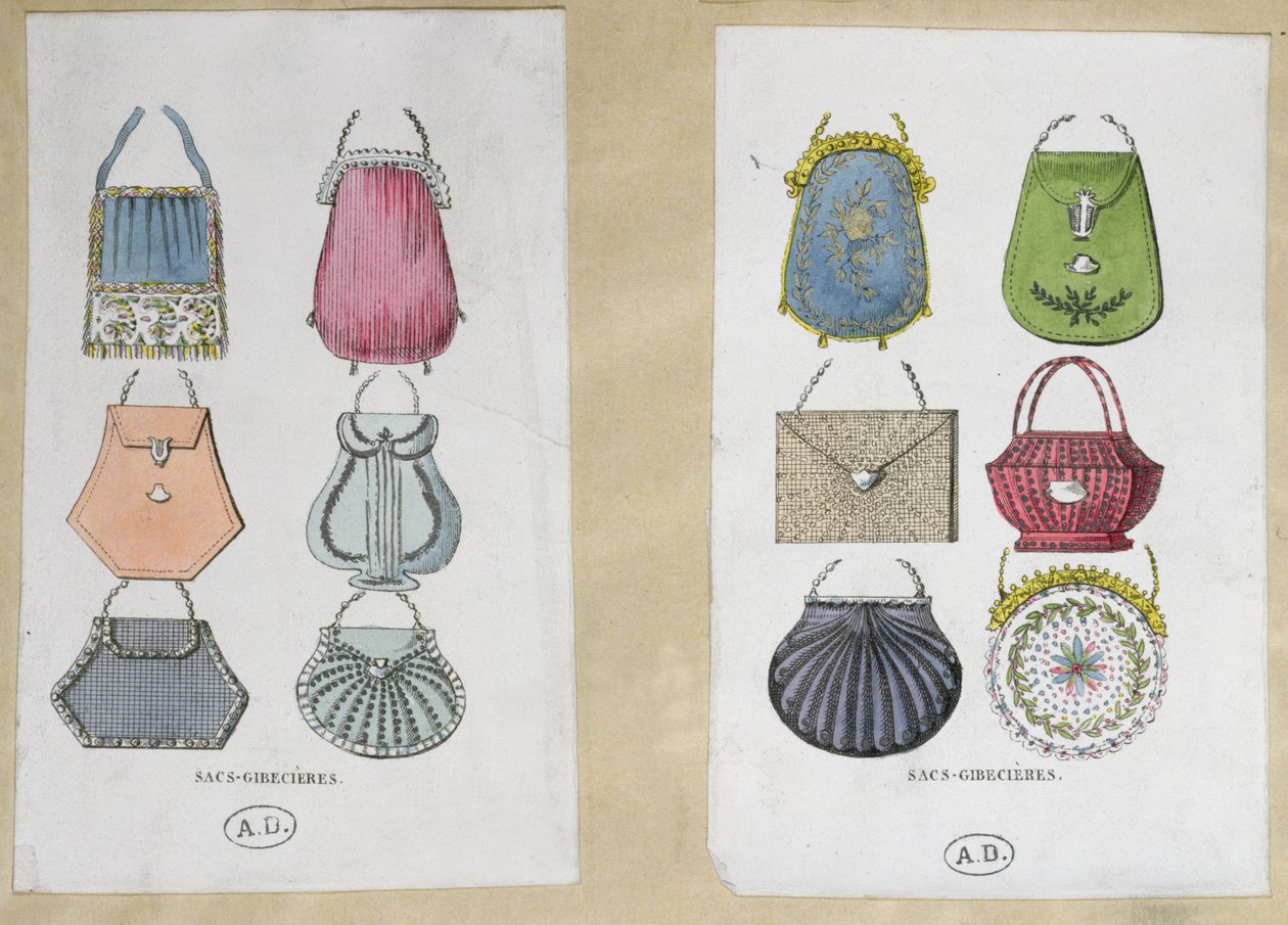 Dessins pour sacs à main, 1822 - French School