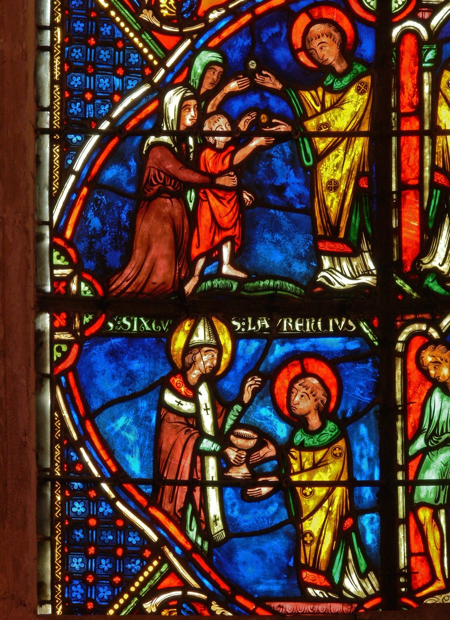 (détail) de la vie de Saint Laurent - French School