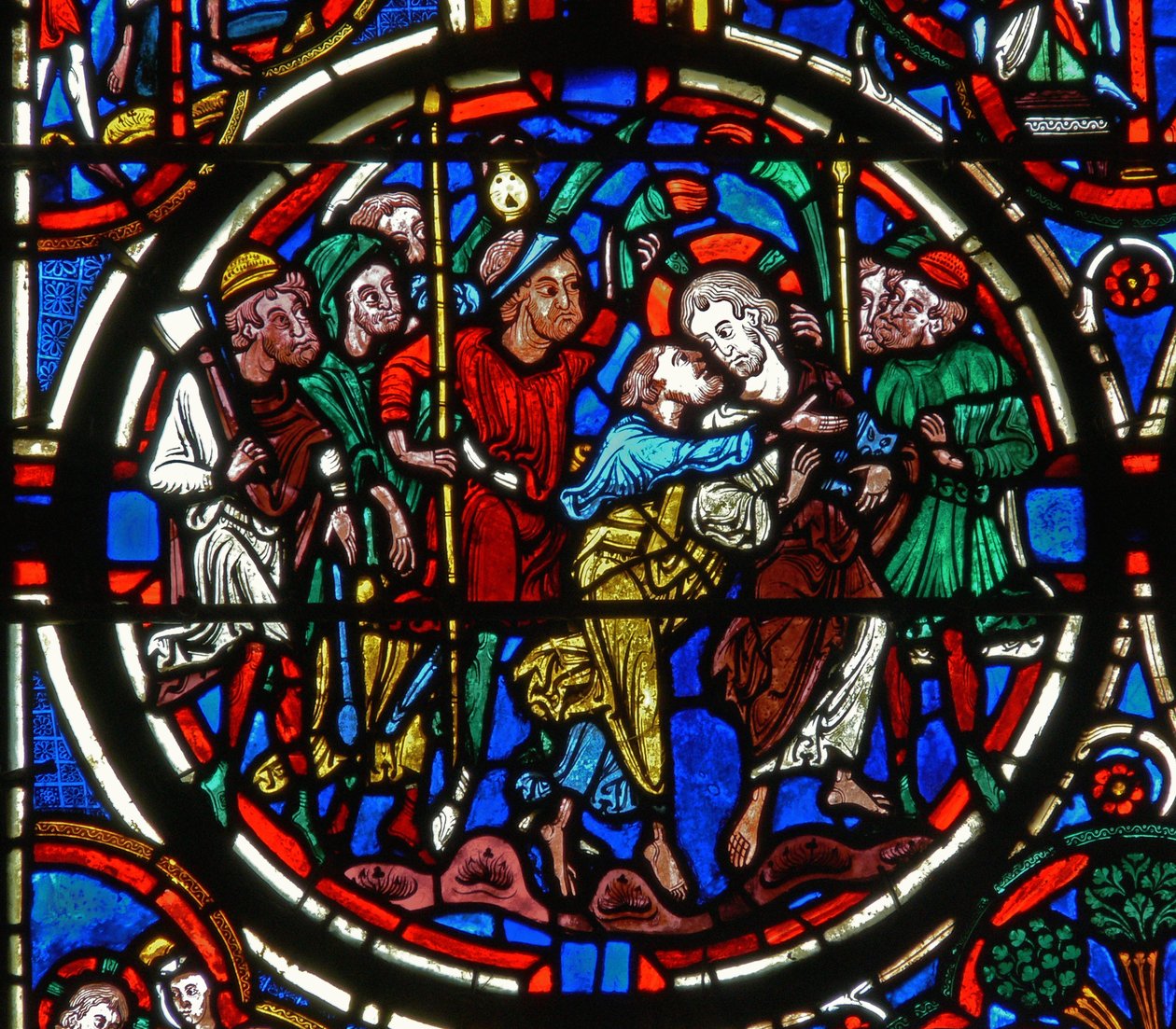 (détail) de la Passion : la trahison de Judas - French School