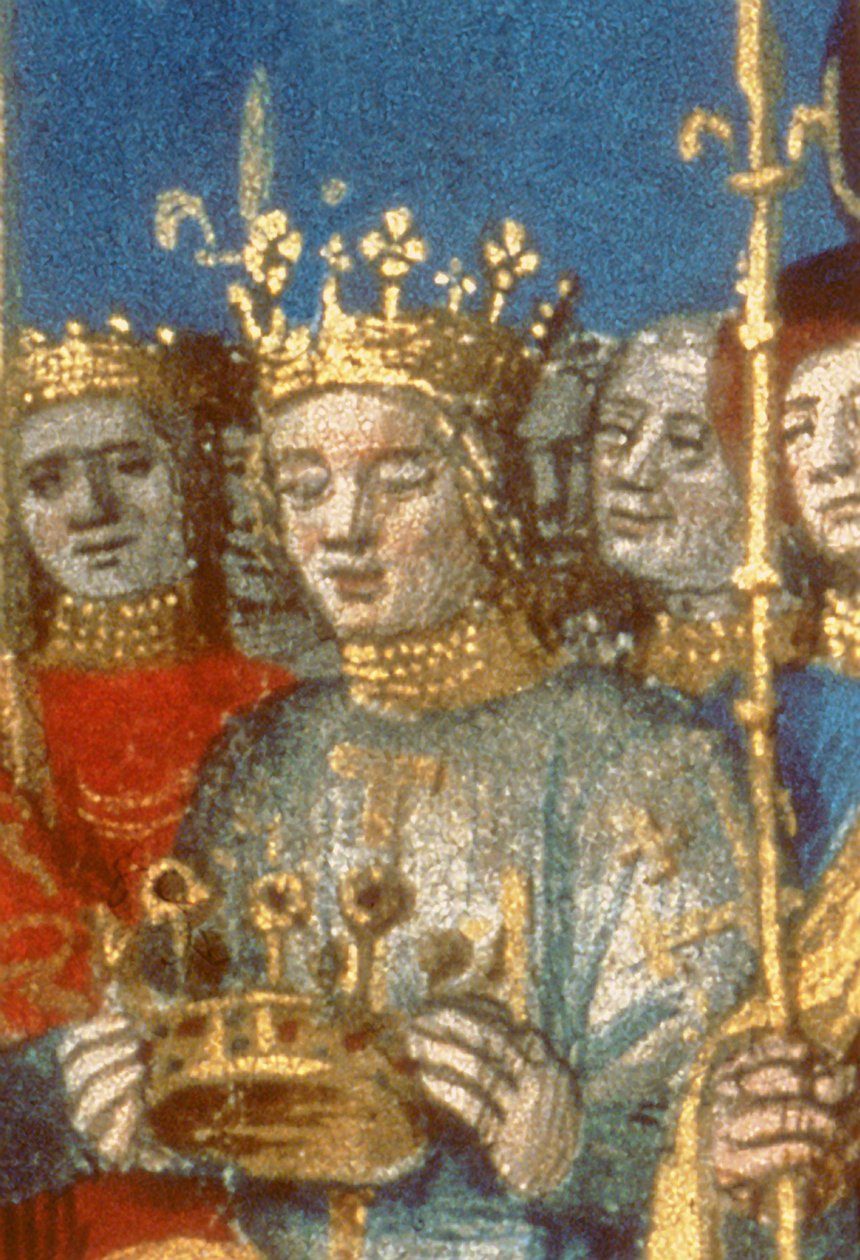 Couronnement de Louis VIII (1187-1226) et Blanche de Castille à Reims en présence du roi de Jérusalem (détail) - French School