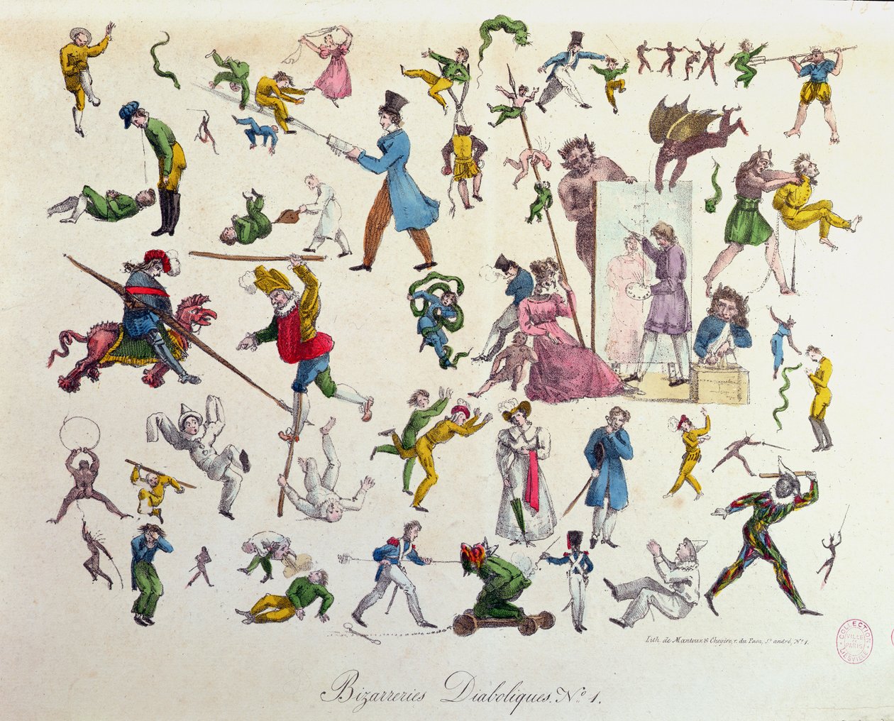 Bizarreries diaboliques, 1823 - French School