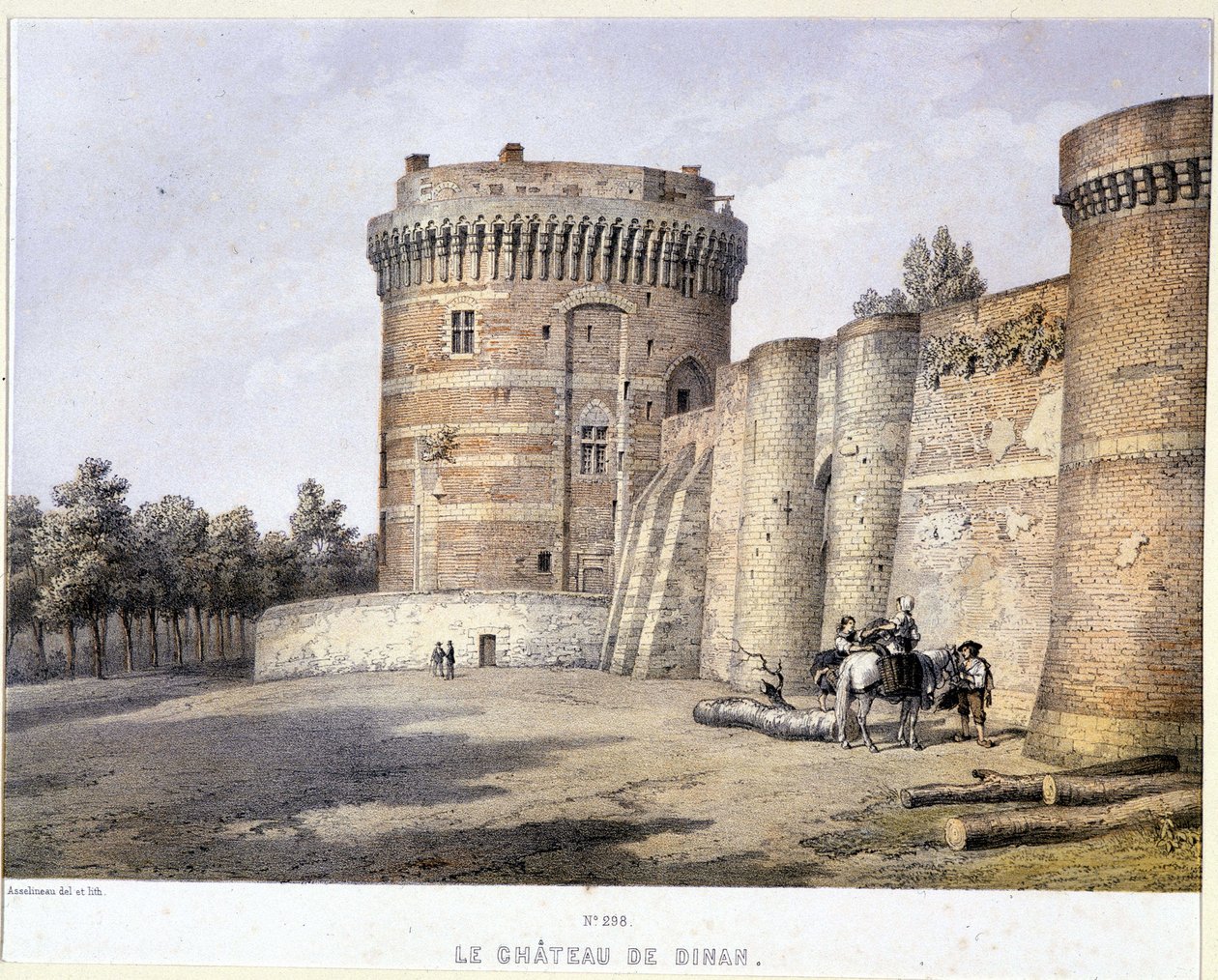 Château de Dinan - lithographie, fin XIXe siècle - French School