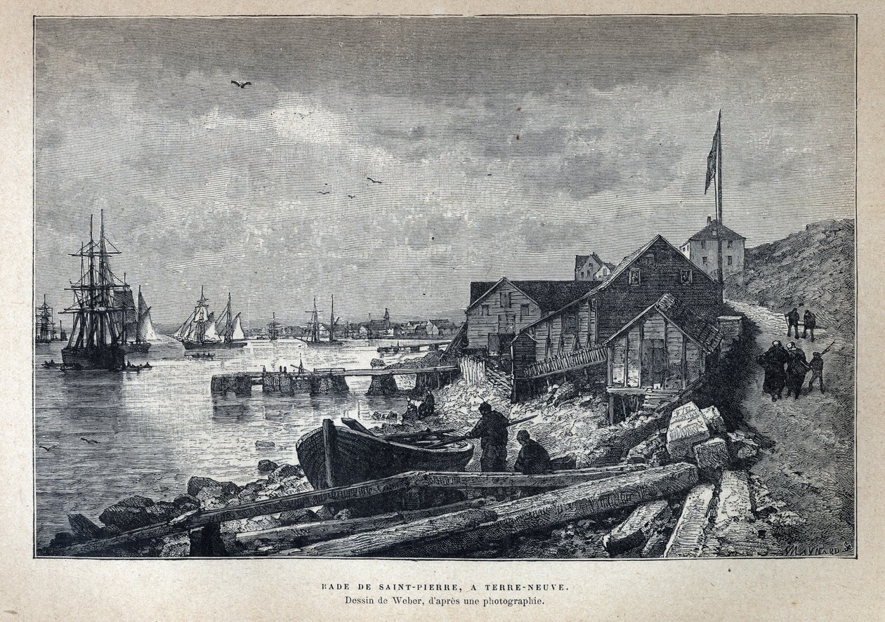 Port de Saint-Pierre à Terre-Neuve. Dessin de Weber d