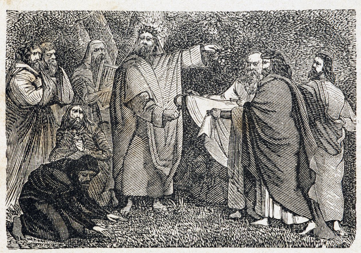 Druides cueillant du gui - dans "Paris à travers les siècles" - French School