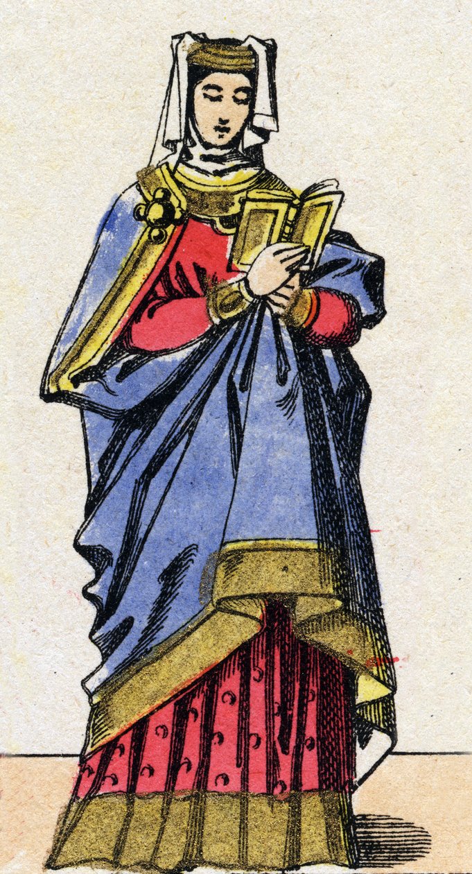Dynastie capétienne : Portrait de Blanche de Castille. - French School